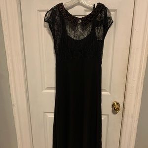Black lace and beaded dress